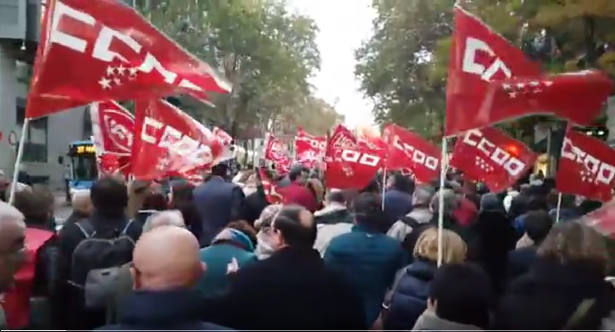 La Manifestacin de empleados y empleadas pblicas recorriendo Gnova (Madrid)