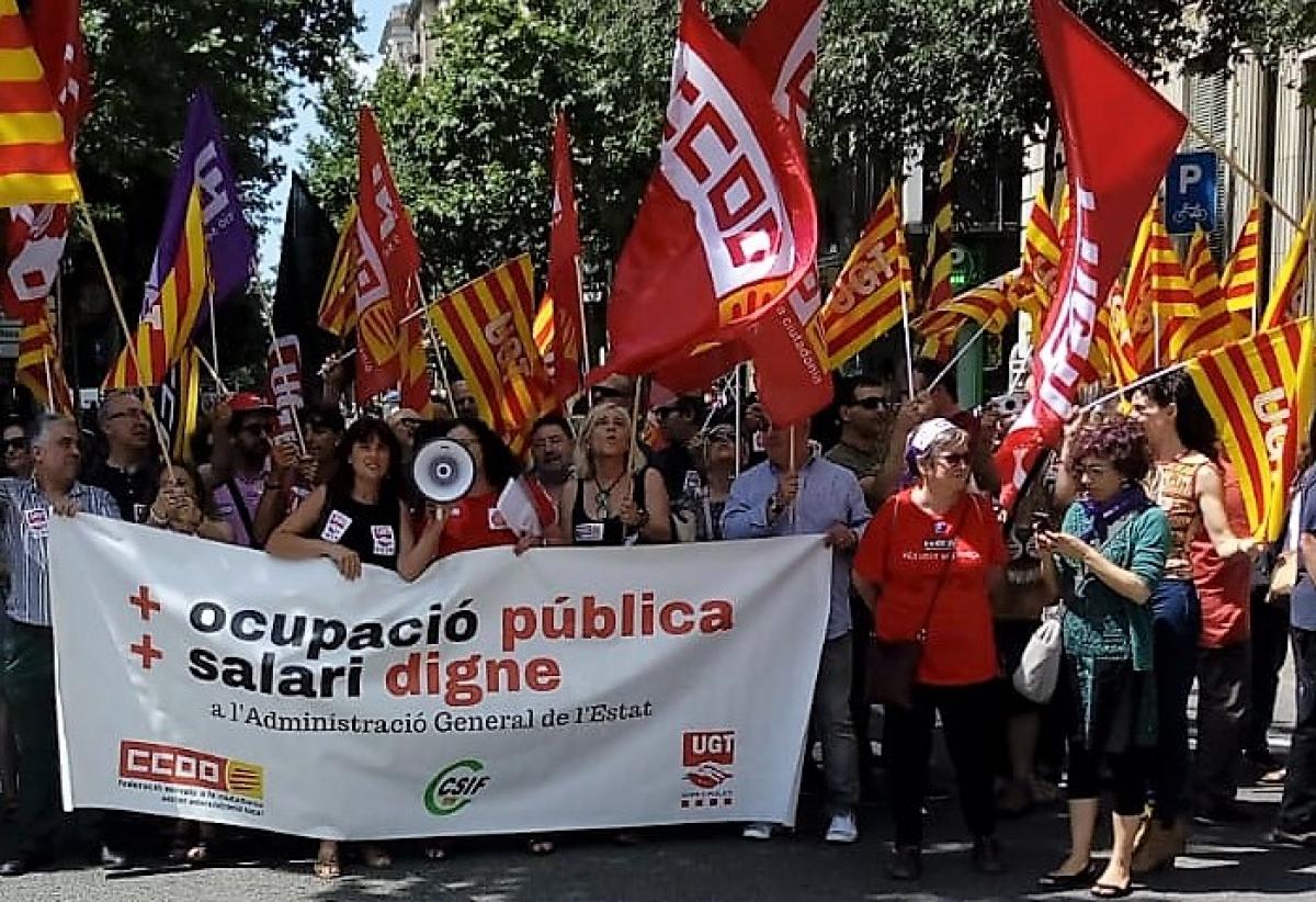 Concentracin en Barcelona en defensa de los Servicios Pblicos